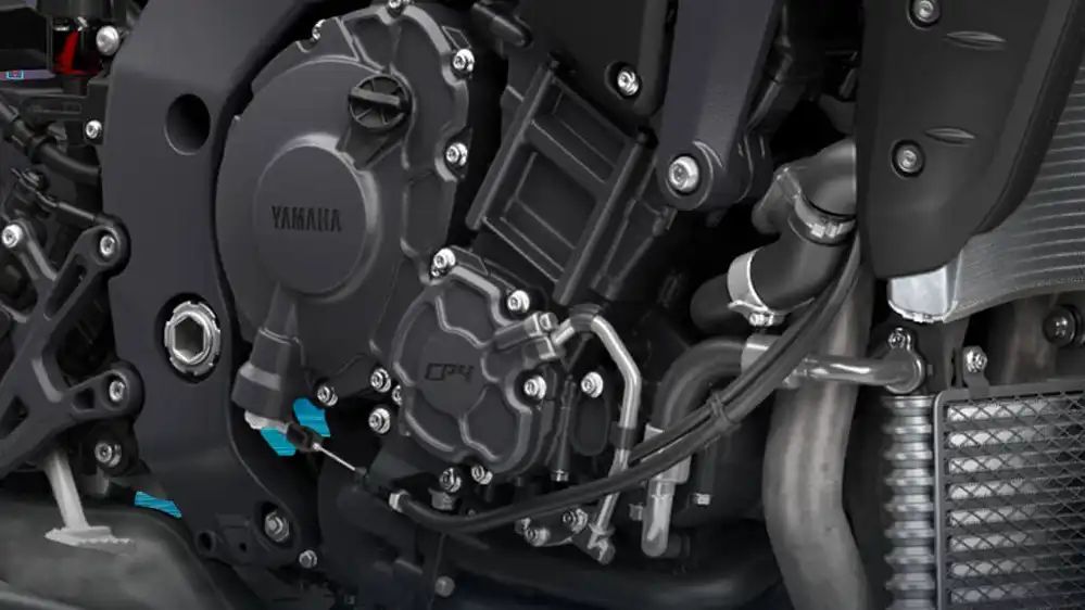 Motor de cuatro cilindros en línea de 998 cc de la Yamaha MT-10.